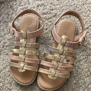 Cat & Jack Gold and Pink Sandals